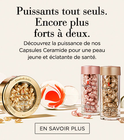 Puissants tout seuls. Encore plus forts à deux. Découvrez la puissance de nos Capsules Ceramide pour une peau jeune et éclatante de santé.